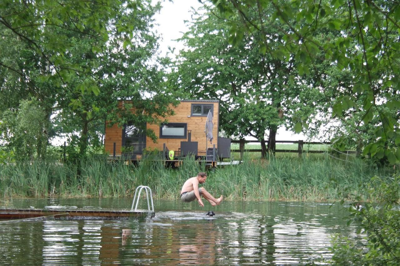 Tinyhousebeidresden 1 - Direkt Am Naturteich - Naehe Saechsische Schweiz, Dresden Grossharthau Ngoại thất bức ảnh